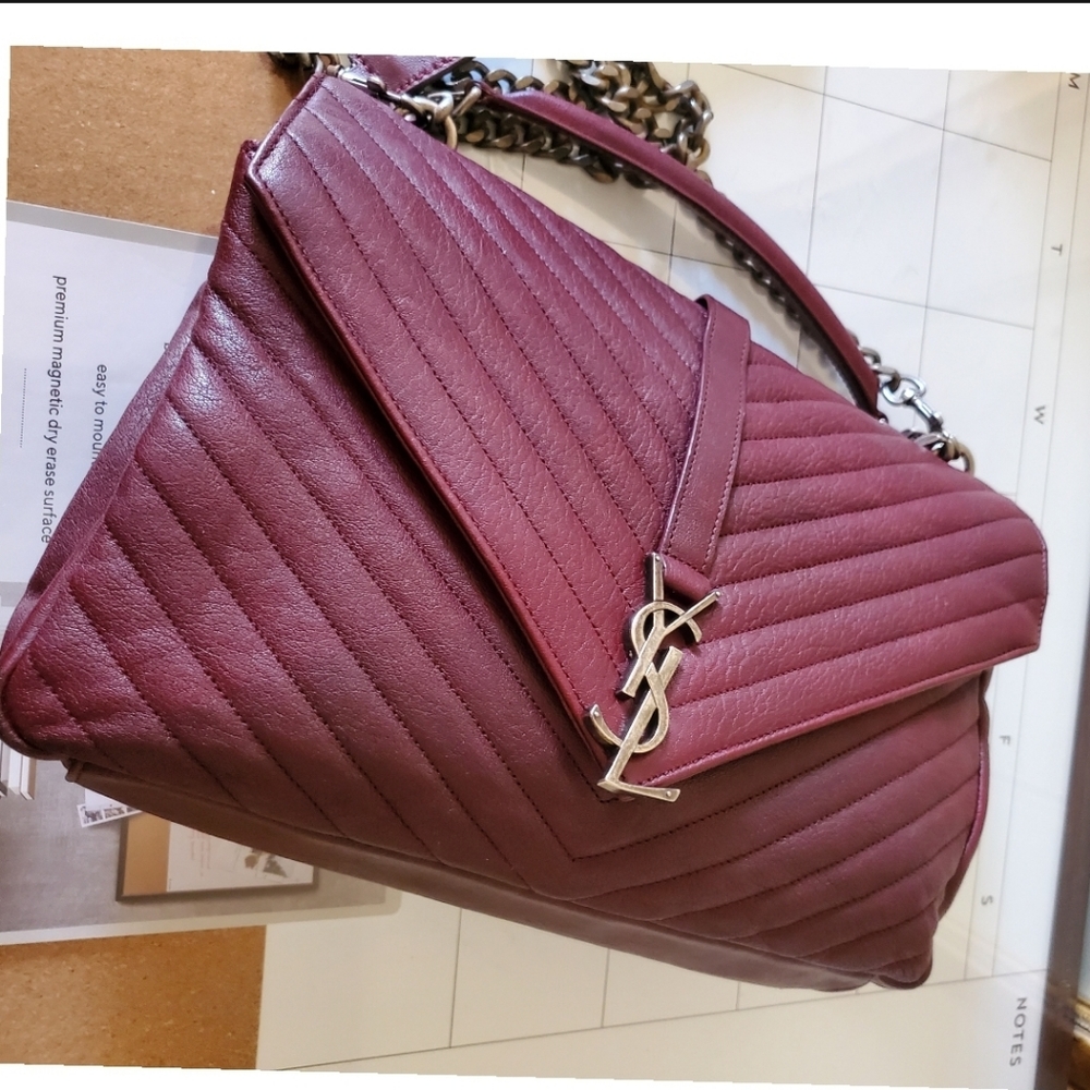 Saint Laurent Chevron Quilted Large College Bag - Picture 7 of 12